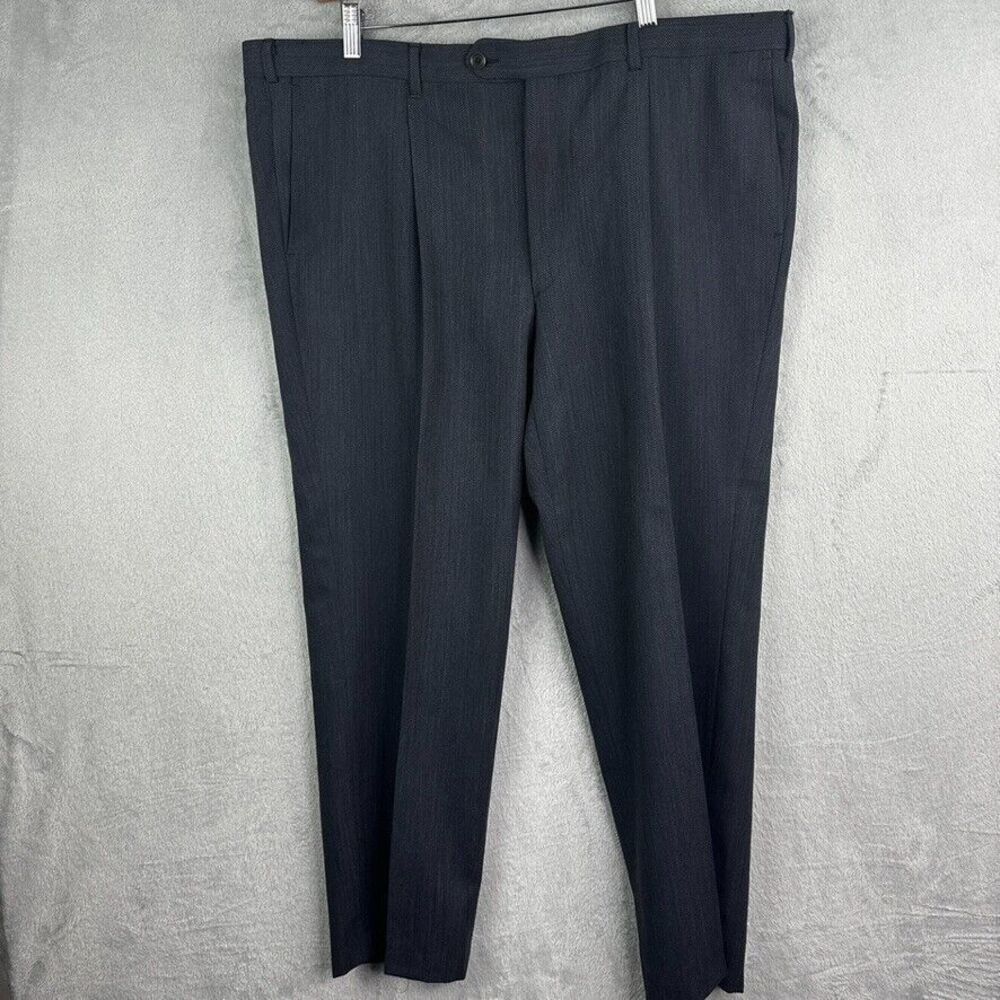 Lubiam Studion Dress Pants Mens Dark‎ Gray Trousers Size 42x30